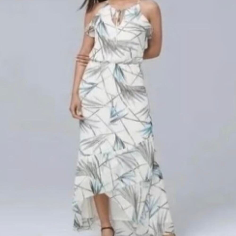 White House Black Market Leaf Print Maxi Dress